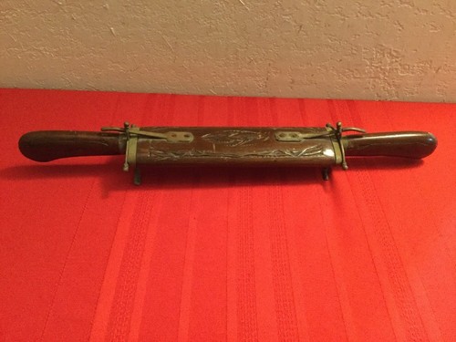 Vtg wooden carved - carved, knife