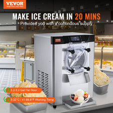 VEVOR Sorbetière Commerciale Turbine À Glace Sorbets Yaourts Crème Glacée 12 L/H