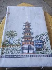 Grande  nappe lin.Brordée