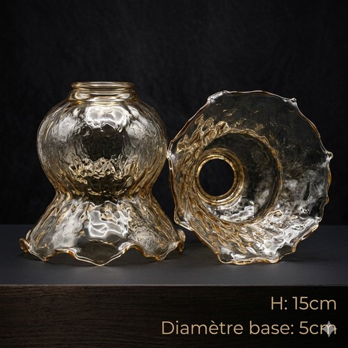 Paire globes tulipes verre - globes,