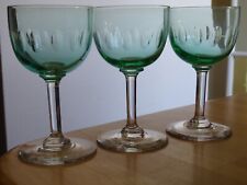 VAL ST LAMBERT 3 ANCIENS VERRES APERITIF EN CRISTALLIN OLIVES OURALINE ht 11 cm