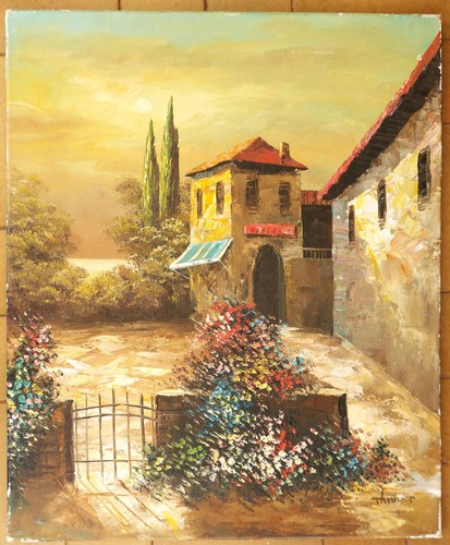 Grand tableau signé maison - grand, signé: