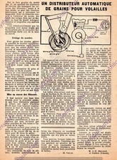AUTOMATIC POULTRY GRAIN DISPENSER / DIAGRAM CUTTING PLAN 1956 
