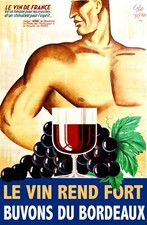 AFFICHE POSTER BIERE VIN REND