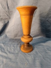 Vase Haut En Olivier Tourné H 24,5 Diamètre Col 10,5 En Bois Brut, Artisanat.
