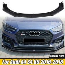 Pour Audi A4 S4 RS4 B9 2016-2018 Carbone Style Spoiler Avant Lèvre Pare-Chocs