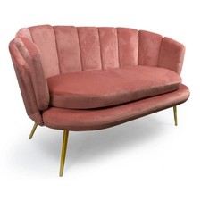 Canapé 2 Places en Velours "Dabren" 138cm Rose
