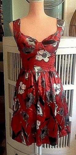 Robe vintage amazone rouge - robe,