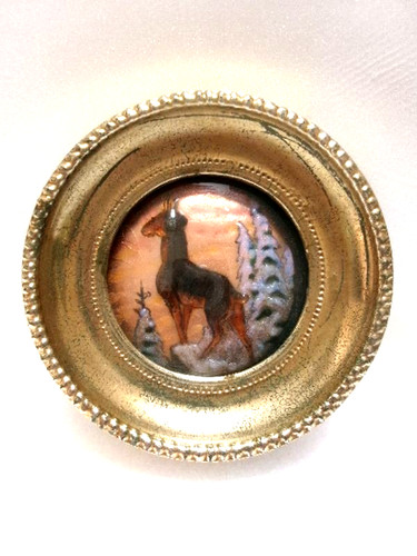 Petit tableau rond - en, émail