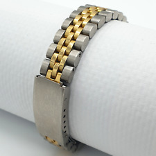 Bracelet Bicolore Montre 14mm/15,5cm Stainless Steel Déployant Rechange Watch