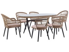 Table chaises en - 6, rotin