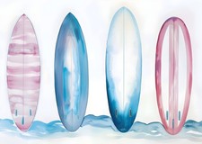 Planche de surf colorée art
