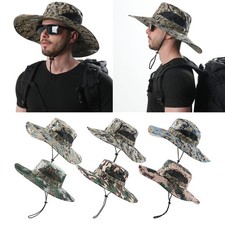 Hommes Large Bord Seau de Chapeau Voyage Randonnée Pêche Soleil Chapeau de