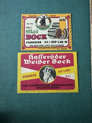 Old german bock labels mammoth - german,