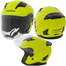 Jet Motorcycle Helmet Open Visor Scooter Urban Scratchproof ECE 22-06 Fluo