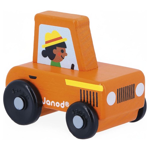 Janod tracteur bois orange - en,