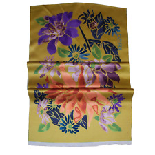 Kenzo authentic pure mulberry silk satin fabric 30X70cm Floral Made in Italy