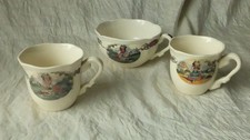 OBERNAI 2 TASSES A CAFE 1 TASSE  A THE   EN FAIENCE SARREGUEMINES*