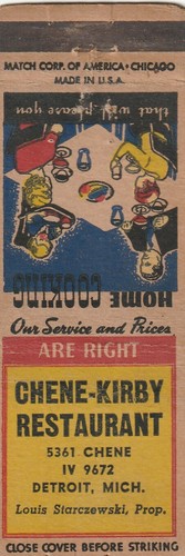 Matchbook cover chene kirby - matchbook,