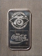 Coca Cola 1 oz Silver Bar 75th Anniversary Mobile, Alabama