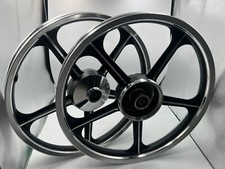 Honda C70 Passport Front and Rear Sportrim Black 5 Spoke 17" With Baaring