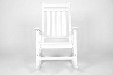 A huge wooden rocking chair