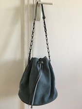 Sac bourse daim bleu clair