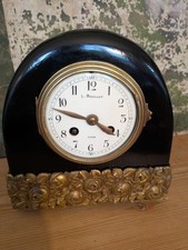 Wood and Bronze Clock Clock Clock Art Deco Era
