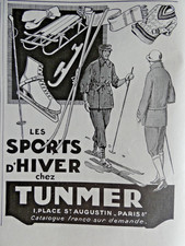 PRESS AD 1925 TUNMER WINTER SPORTS SKI