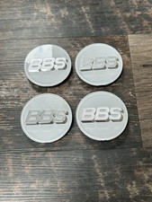 Fits BBS 3D Alloy Wheel Centre Cap Set White & Silver Three Prong 70mm