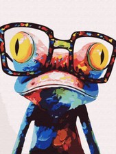 Broderie diamant sans cadre grenouille avec lunettes 30x40 mosaïque diamant 5D