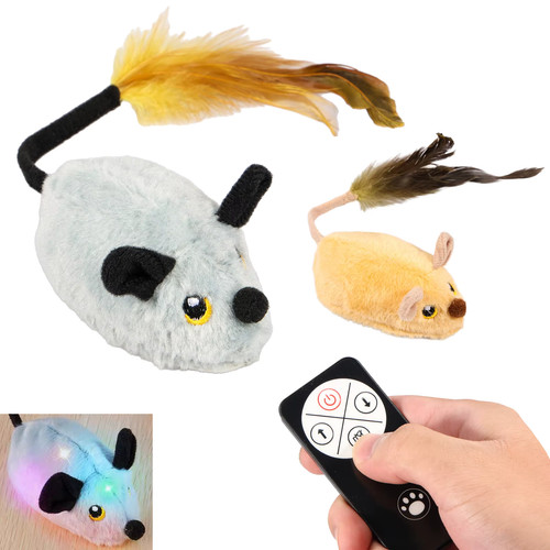 Souris jouet chat peluche led - chat,