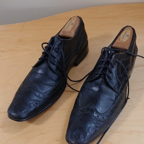Onik black leather wingtip - leather,