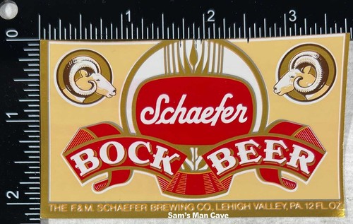 Schaefer bock beer label - schaefer,