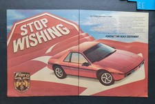 Pontiac Fiero Promo 2 Page Print Advertisement 1983