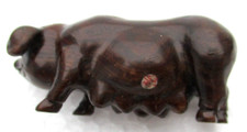 Netsuke bois sculpte cochon