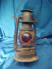 Vintage EMBURY LITTLE SUPREME 150 Kerosene LANTERN w 4 RED LENSES
