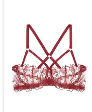 Fleur Of England Marilyn Unlined Balconette Bra Lingerie 34B Lace