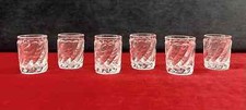 BACCARAT SWIRL BAMBOO 6 CORDIAL SHOT GLASSES 6 GLASSES CRYSTAL LIQUOR TUMBLER