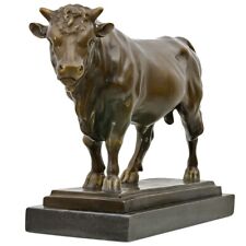 Statue taureau de bronze