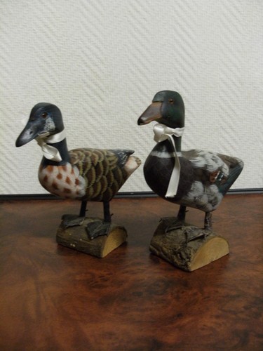 Couple canards bois peint - de,
