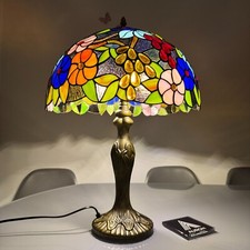 Lampe de table Tiffany multicolore style libellule vitrail fait main 16 pouce...