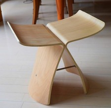 Sori Yanagi Butterfly Stool Maple S-0521MP-NT Tendo Chair Made In JAPAN