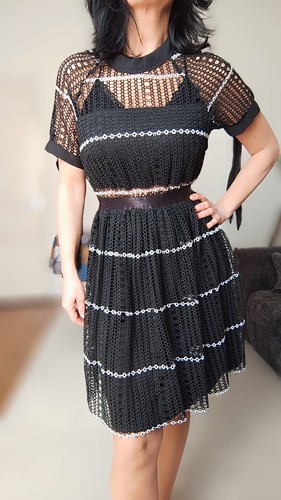 Robe noire guipure rock chic - noire,