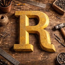 Ancienne lettre "R" en zinc