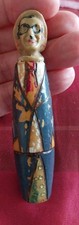Collection 1929/30 painted wooden needle holder/thread. , peeling paint H 9.50