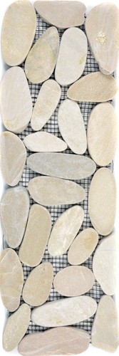 Galets blanc pebble bordure - blanc,