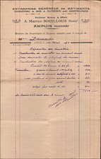 AMPUIS (69) MATERIEL de CONSTRUCTION pour BATIMENT "A. MARIUS BOUILLOUX" en 1946