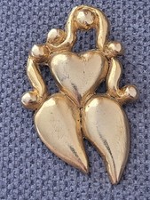 Ancienne Grande Broche Dorée Femme Style Niki De Saint Phalle Bijou Fantaisie 