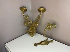 Pair of wall sconces in gilded bronze arm of light antique luminaire